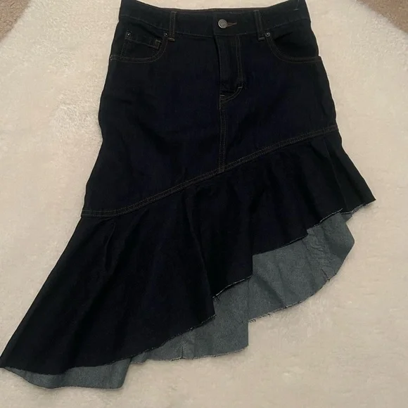 Urban Outfitters BDG Kiko Asymmetrical Denim Midi Skirt - Picture 4 of 14